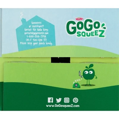 GoGo squeeZ Applesauce, Variety Apple/Banana/Strawberry 3.2oz/20ct