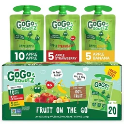 GoGo SqueeZ GoGo squeeZ Applesauce, Variety Apple/Banana/Strawberry 3.2oz/20ct