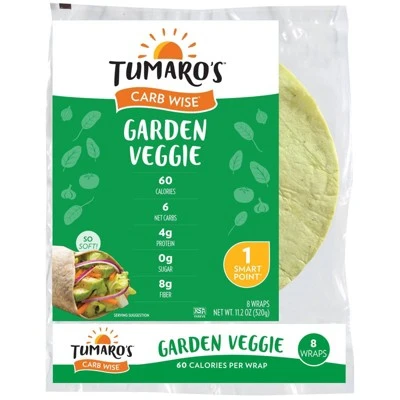 Tumaro's Low Carb Garden Veggie Tortillas  8 inch
