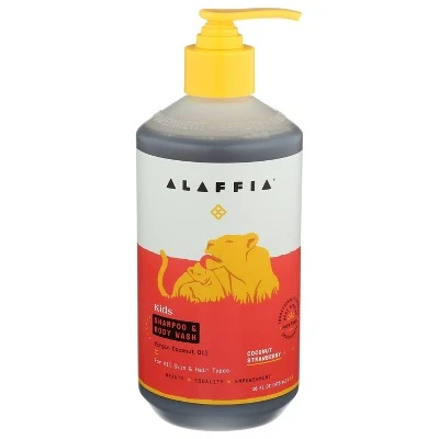 Alaffia Everyday Coconut Baby Shampoo & Body Wash, Coconut Strawberry  16 fl oz