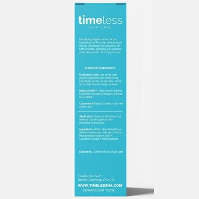 Timeless Skin Care HA Cucumber Extract Spray with Matrixyl 3000 4 fl oz
