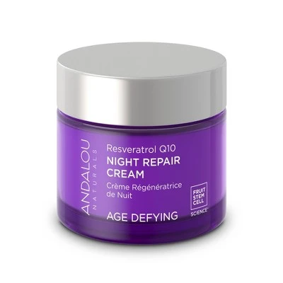 Andalou Naturals Resveratrol Q10 Night Repair Cream  1.7 Oz