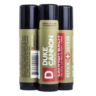 Duke Cannon Offensively Large Fresh Mint SPF 15 Organic Beeswax Lip Balm  0.56oz