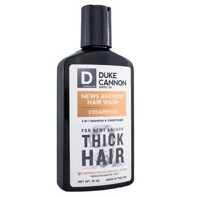 Duke Cannon News Anchor 2 in 1 Hair Wash Cedarwood  10oz