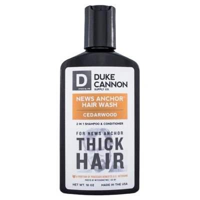 Duke Cannon News Anchor 2 in 1 Hair Wash Cedarwood  10oz