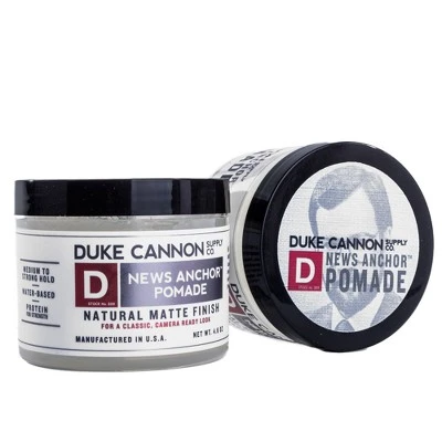 Duke Cannon News Anchor Medium to Strong Hold Natural Matte Finish Pomade  4.6oz