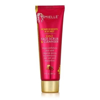 Mielle Organics 2 in 1 Our Pomegranate Honey Face Scrub And Cleanser 3oz