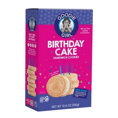 Goodie Girl Gluten Free Birthday Cake Creme Sandwich Cookies 10.6oz