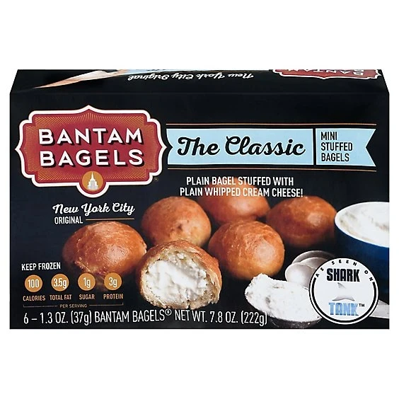 Bantam Bagels the Classic Mini Plain Bagel Stuffed With Plain Whipped Cream Cheese!, the Classic