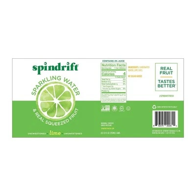 Spindrift Lime Sparkling Water 8pk/12 fl oz Cans
