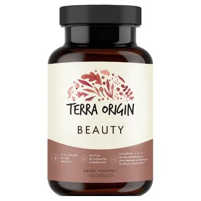 Terra Origin Beauty Hair Skin & Nails Collagen Capsules  60ct