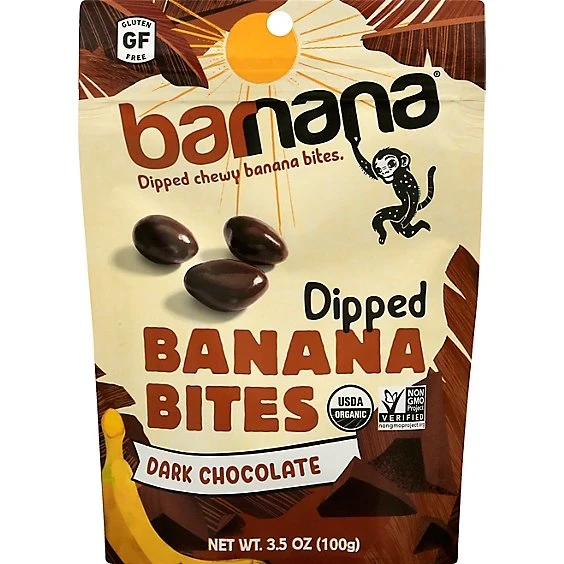 Barnana Organic Dark Chocolate Chewy Banana Bites  3.5oz