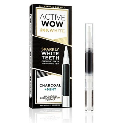 Active Wow White Charcoal Teeth Whitening Pen with Mint 0.09 fl oz