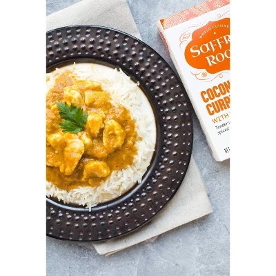 Saffron Road Coconut Curry Chicken With Basmati Rice Tender White Meat Chicken in a Warmly Spiced C