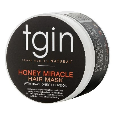 TGIN Honey Miracle Hair Mask With Raw Honey + Olive Oil Deep Conditioner  12oz