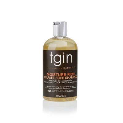 TGIN Moisture Rich Sulfate Free Shampoo For Natural Hair With Amla Oil & Coconut Oil 13 fl oz