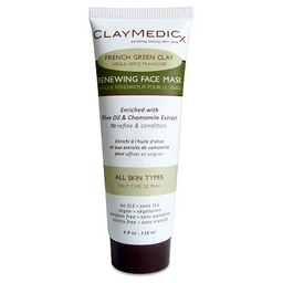 Olivia Care Claymedicx French Green Clay Renewing Face Mask  Olive Oil & Chamomile  4oz