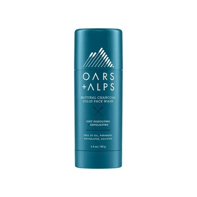 Oars + Alps Men's Natural Daily Exfoliating Power Cleansing Charcoal Face Wash  1.2oz