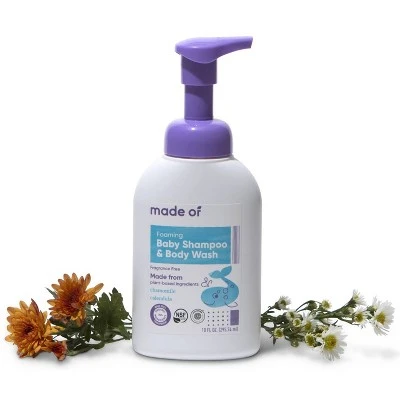 MADE OF Organic Baby Shampoo & Body Wash Fragrance Free 10oz