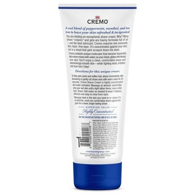 Cremo Cooling Shave Cream  6 fl oz