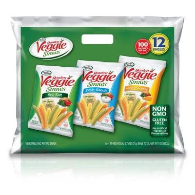 Sensible Portions Veggie Straws Vegetable & Potato Snacks Multipack  12ct