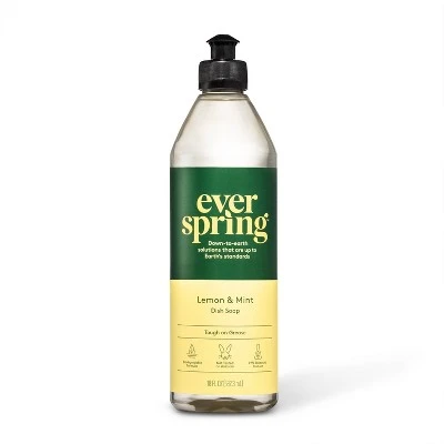 Lemon & Mint Liquid Dish Soap 18 fl oz Everspring™