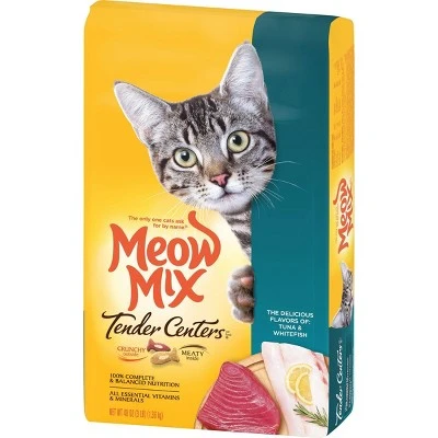 Meow Mix Tender Center (Tuna & Whitefish Flavors) Dry Cat Food 3lb