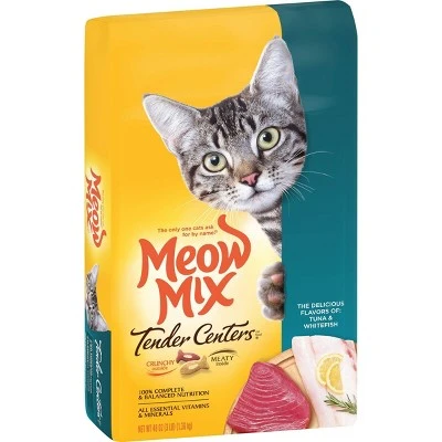 Meow Mix Tender Center (Tuna & Whitefish Flavors) Dry Cat Food 3lb