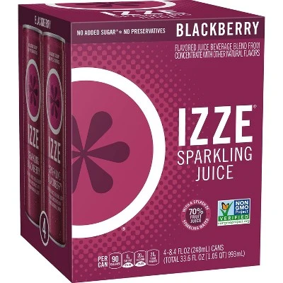 IZZE Sparkling Blackberry Beverage 4pk/8.4 fl oz Cans