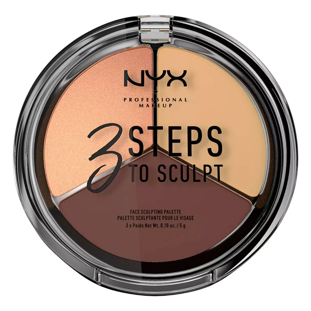 NYX Professional Makeup 3 Steps to Sculpt Palette Medium  0.54oz