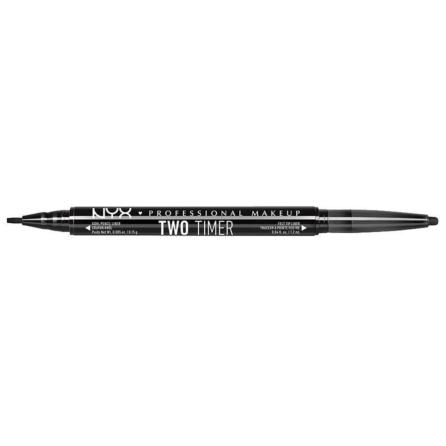 NYX Professional Makeup Two Timer Dual Ended Eye Liner Black 0.45oz
