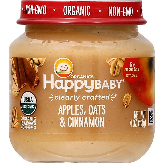 Happybaby Baby Food, Apples, Oats & Cinnamon