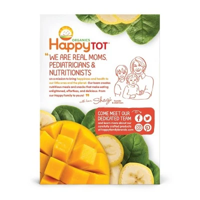 HappyTot Super Smart 4pk Organic Bananas Mangos & Spinach with Coconut Milk  16oz