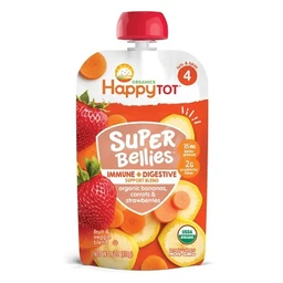 Happy Family HappyTot Super Bellies Organic Bananas Carrots & Strawberries Baby Food Pouch  4oz