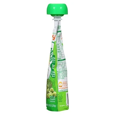HappyTot Super Foods Organic Apples Spinach Peas & Broccoli with Super Chia Baby Food Pouch  4.22oz