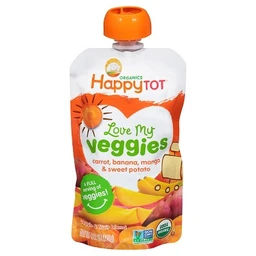  HappyTot Love My Veggies Carrot Banana Mango & Sweet Potato Baby Food Pouch 4.22oz