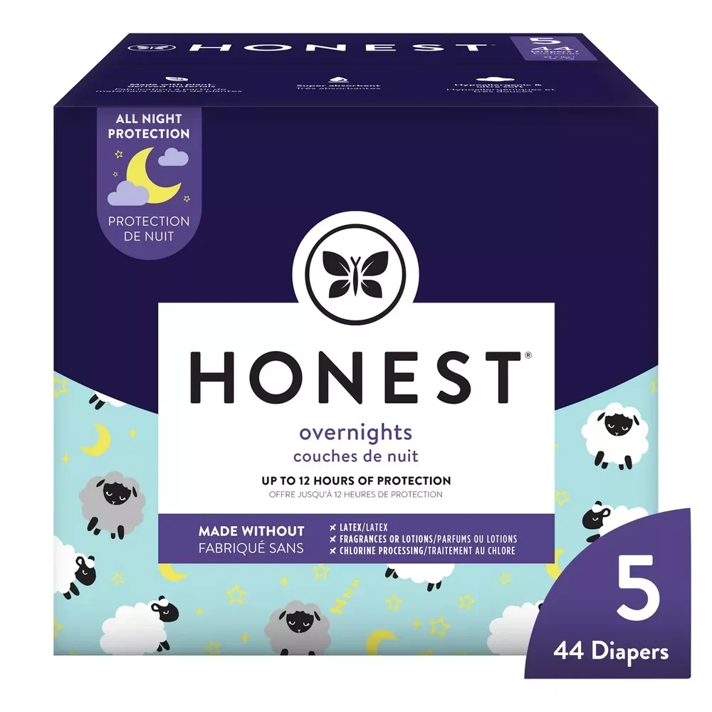 The Honest Company Overnight Diapers Sleepy Sheep (Select Size & Count)
