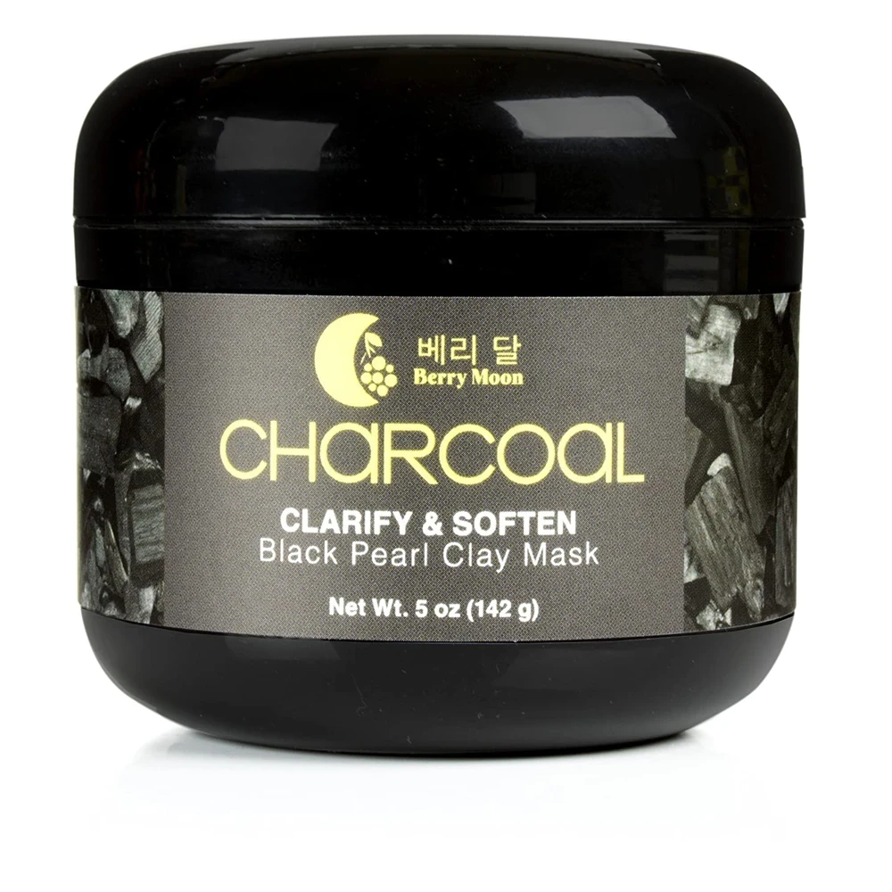 Berry Moon Korean K Beauty Activated Charcoal Peel Off Mask for Dry Skin & Oily Skin. Unclogs Pores