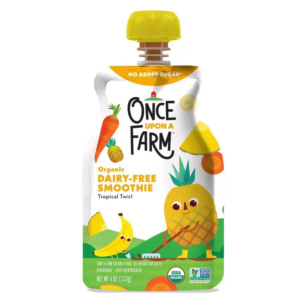 Once Upon A Farm Tropical Diary Free Smoothie Baby Food Pouch  4oz