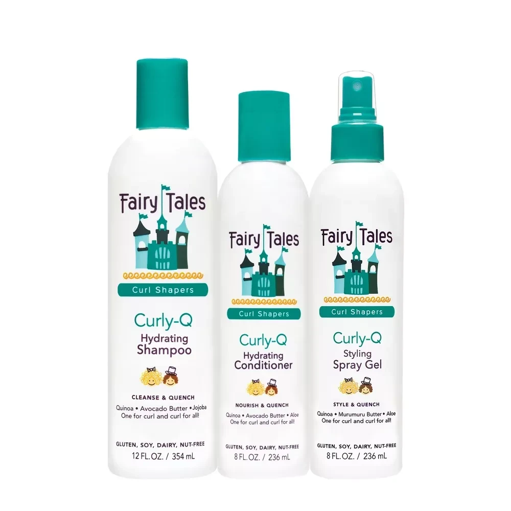 Fairy Tales Curl Q Hydrating Shampoo + Conditioner + Styling Spray Gel  28 fl oz