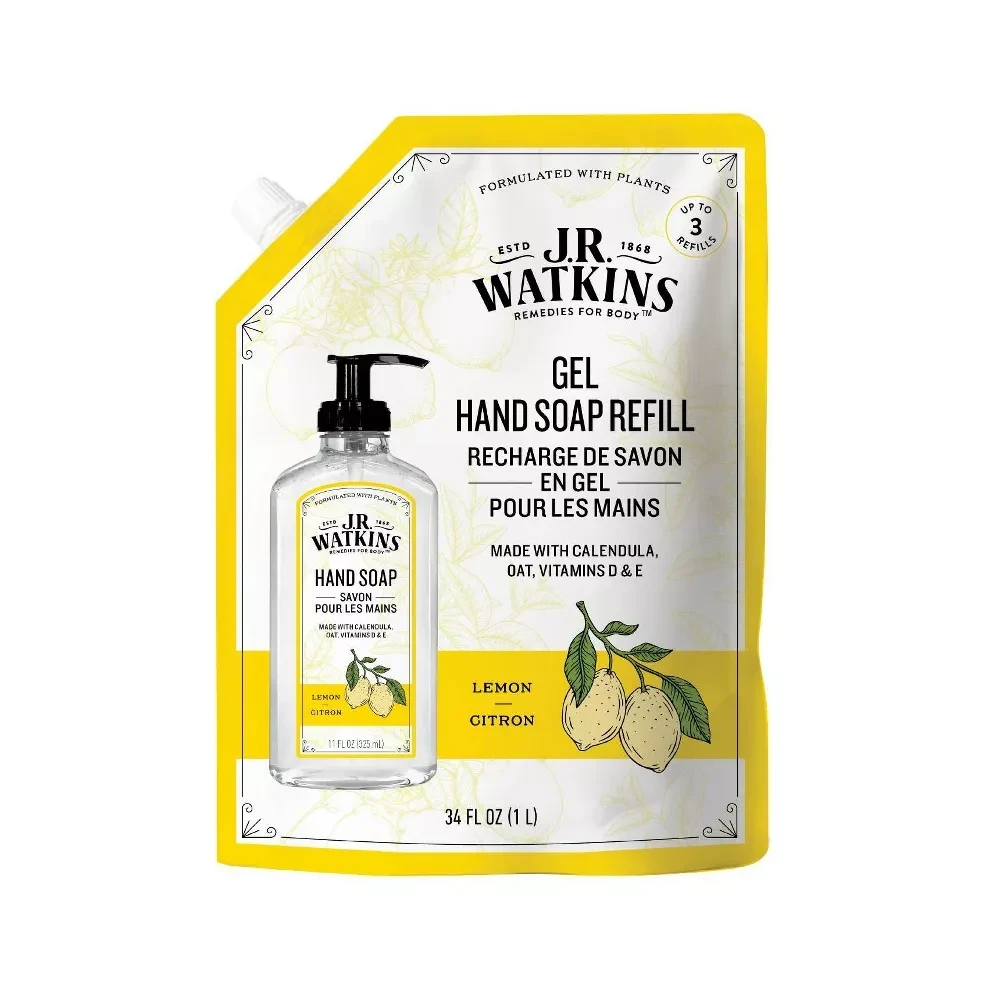 J.R. Watkins Lemon Gel Hand Soap Refill 34 fl oz