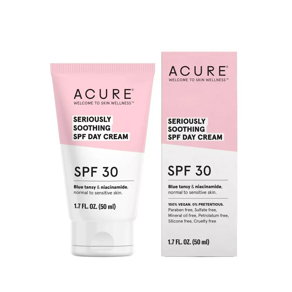 Acure Seriously Soothing SPF Day Cream, Blue Tansy & Niacinamide, SPF 30