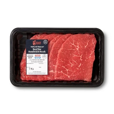 USDA Choice Angus Beef Steak for Sandwiches 0.68 1.13 lbs price per lb Good & Gather™