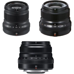 FUJIFILM FUJIFILM XF 50mm, 35mm, and 23mm f/2 WR Lenses Kit (Black)
