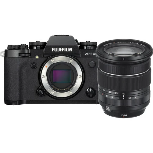 FUJIFILM X-T3 Mirrorless Digital Camera with 16-80mm Lens Kit (Black)
