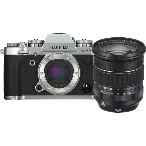 FUJIFILM X-T3 Mirrorless Digital Camera with 16-80mm Lens Kit (Silver)
