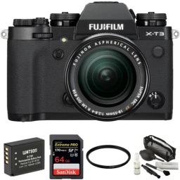FUJIFILM FUJIFILM X-T3 Mirrorless Digital Camera with 18-55mm Lens and Accessories Kit (Black)