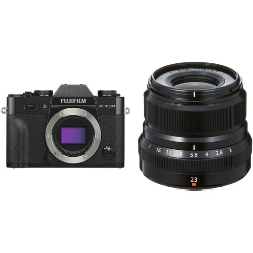FUJIFILM X-T30 Mirrorless Digital Camera with 23mm f/2 Lens Kit (Black)