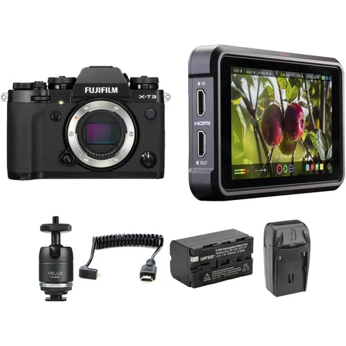 FUJIFILM X-T3 Mirrorless Digital Camera with Ninja V Kit (Black)