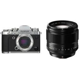 FUJIFILM FUJIFILM X-T3 Mirrorless Digital Camera with 56mm Lens Kit (Silver)